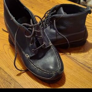 Men's Eddie Bauer black or tan leather Chukka Moccasin Boots sz 12 fit smaller